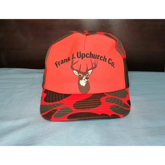 Vintage Frank Upchurch Co Deer Hunting Snapback Cap Hat Orange High Visibility 1 - Picture 16 of 16